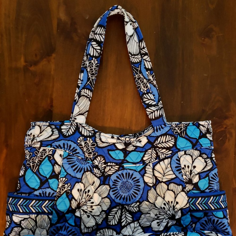 Vera Bradley Pleated Tote Blue Bayou